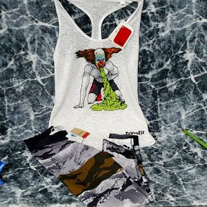 Reebok leggings and a white tank